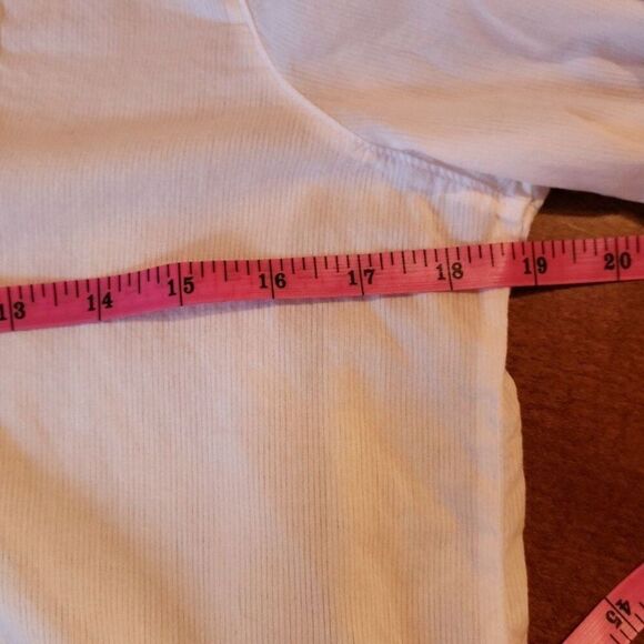 Calvin Klein Long Sleeve Sheer V-neck Tunic Oversized Blouse, Small, White - Picture 5 of 9